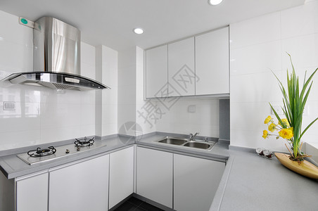现代样板房北欧现代简约厨房室内设计背景