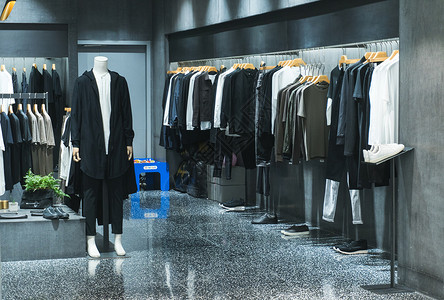 男装服装服装实体店室内设计背景