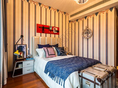 墙纸装饰布置温馨的小卧室背景