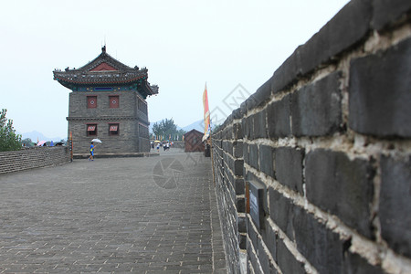将士出征古城墙与古城楼背景