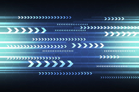 光效六边形光环蓝色科技背景设计图片
