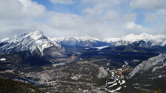 加拿大班夫国家公园sulphur mountain背景