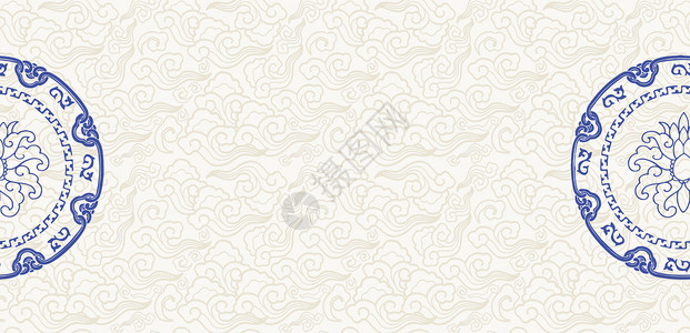 时尚花纹背景圆中国风设计图片