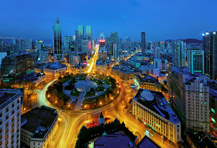 城市圆形素材大连中山广场夜景背景