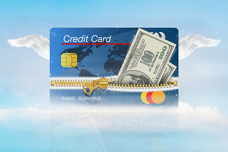 翅膀抽象云端金融银行卡设计图片