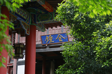 禅意古风寺院建筑背景图片
