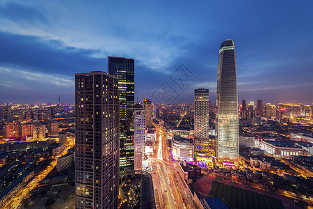 天津城市建筑风光夜景高清图片