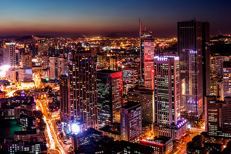 大连著名景点大连城市夜景背景