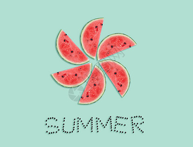 新鲜小西瓜创意夏天西瓜背景设计图片