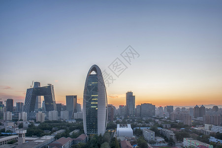 北京cctv人民日报社与央视大楼背景