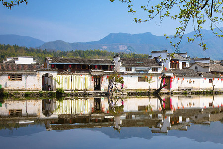 西递宏村的徽派建筑高清图片