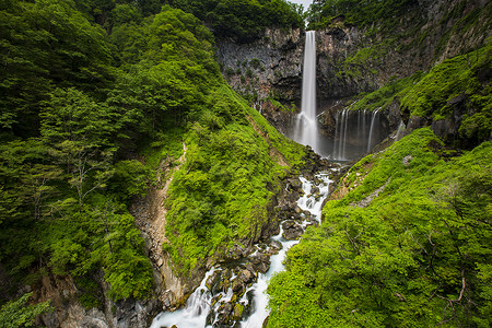 美丽大自然的瀑布背景图片