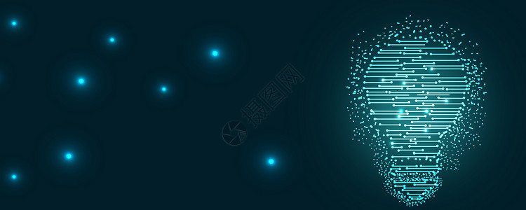 科技智能灯泡粒子科技与灵感设计图片