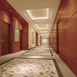 现代走廊效果图背景图片
