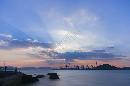 山海天海边落日背景