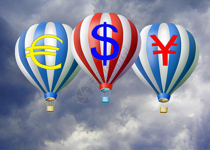 货币热气球图片
