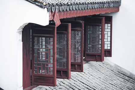雕花门中国元素的窗背景