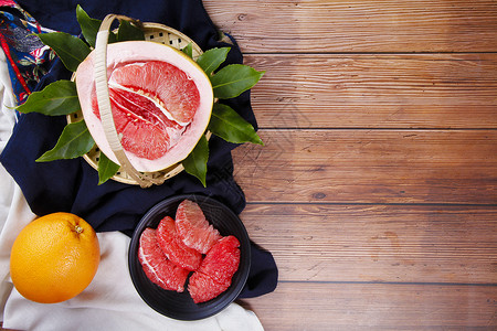 三红柚子新鲜水果素材背景