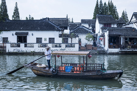 江南水乡朱家角背景图片