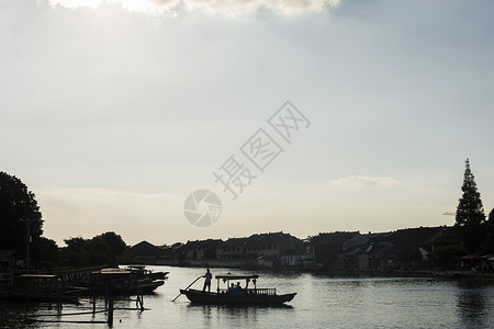江南水乡的小桥流水小船 小暑图片