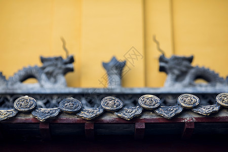 花鸟鱼虫古建筑砖雕艺术背景