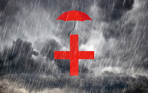 下雨天撑伞医保的重要性设计图片