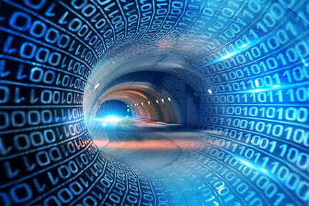 科技隧道蓝色时光高清图片