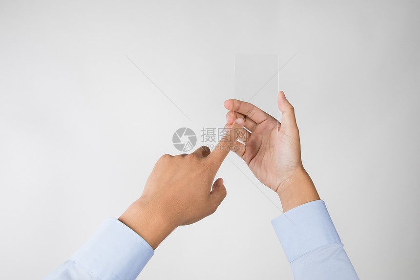 双手点触透明手机手势底图图片