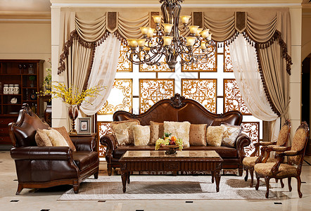 欧式风格客厅家居沙发背景图片