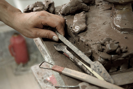 巧克力制品泥塑工具背景