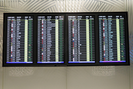 LED显示机场航班信息公告栏背景