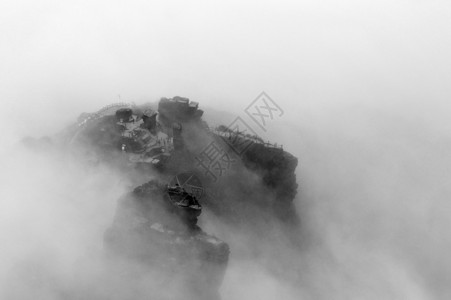 蘑菇石贵州铜仁梵净山水墨画风景照背景