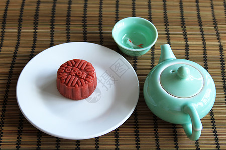 夏日茶点蓝莓月饼高清图片