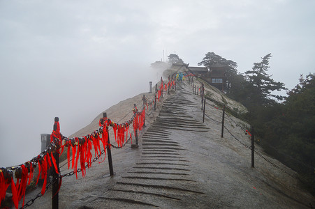 云梯陕西西岳实拍自然风景照背景