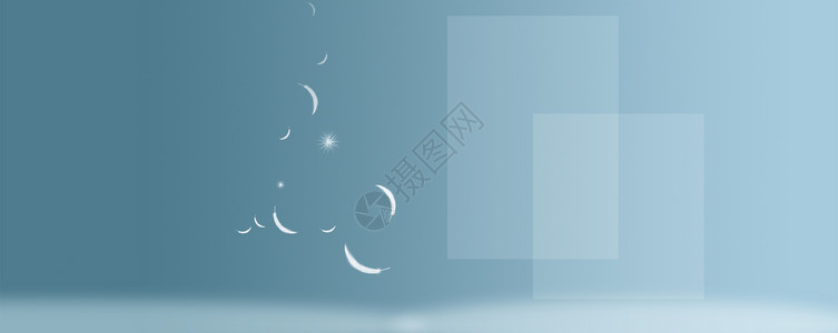 飞起来的鹅毛素雅淡蓝色淘宝电商背景设计图片