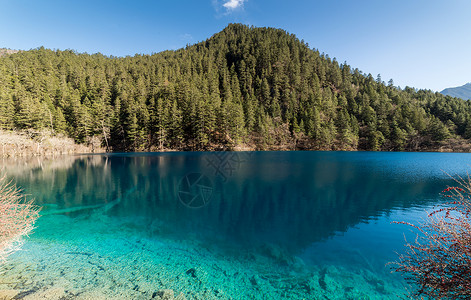 四川山河四川九寨沟海子美景背景