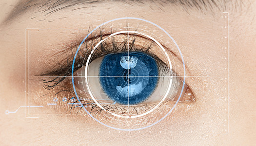 人脸识别icon人工智能眼睛扫描背景