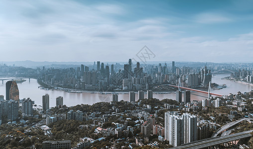 重庆城市中心远景风光交通高清图片素材