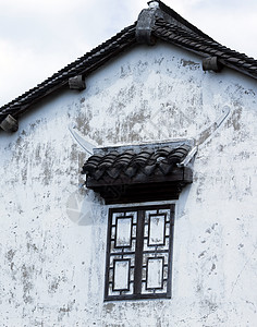 传统黑色屋檐中国元素江南古镇背景