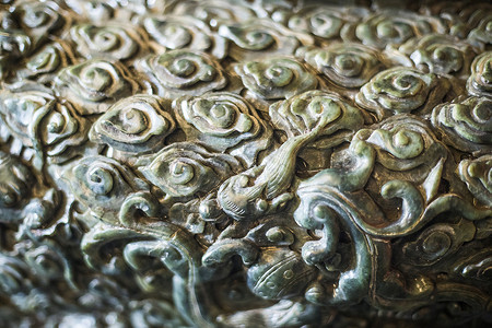 古代图腾中国元素石雕龙背景