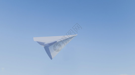 纯色蓝蓝天下的纸飞机背景