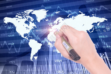 金融世界地图全球股票贸易背景