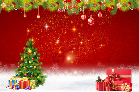 红色雪橇圣诞快乐设计图片