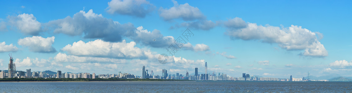 高清城市素材深圳湾高清全景背景