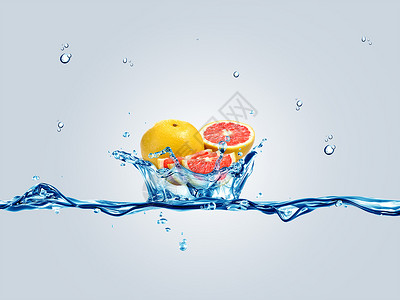柠檬柚子水上西柚设计图片