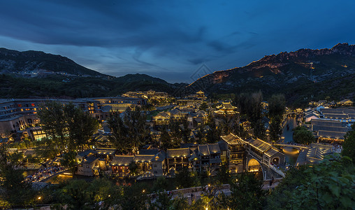 密云古北水镇古北水镇夜景背景