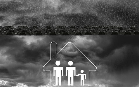 保险保护家雨天保单贷高清图片