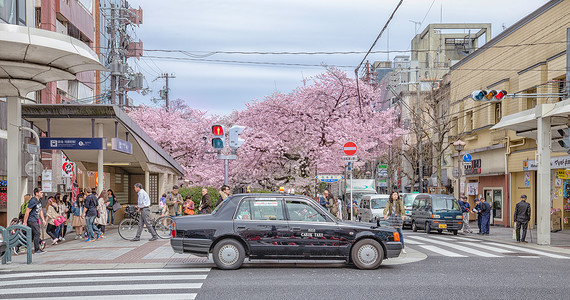 日本汽车日本京都街景背景