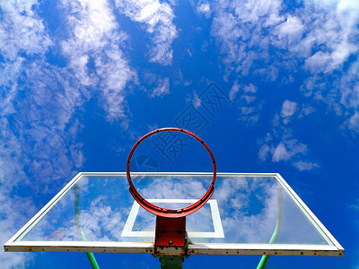 蓝天下篮球框蓝天下的篮球框背景