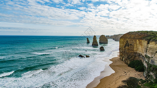 海边碓石澳大利亚十二门徒石背景